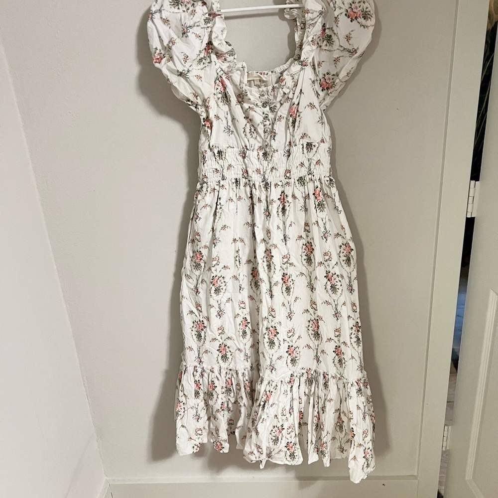 LoveShackFancy  Spring Terrence Floral-Print Cotton Midi Dress - Picture 12 of 13